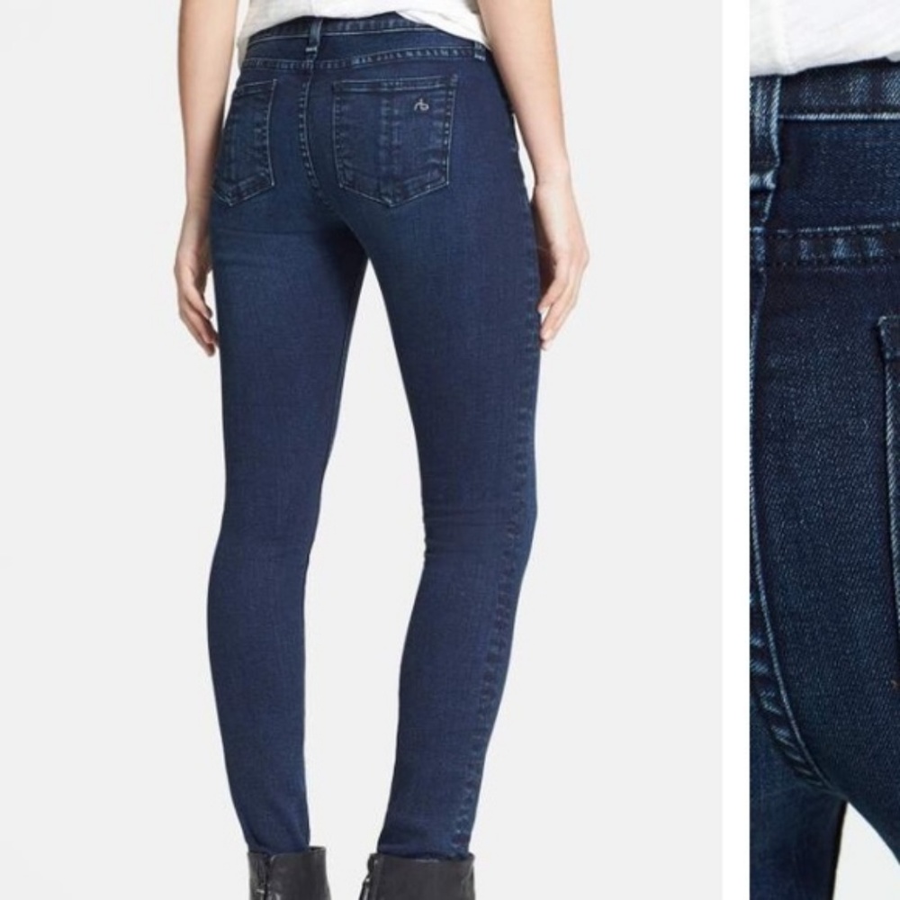 Rag & Bone - skinny strech dark blue denim jeans - Picture 2 of 7